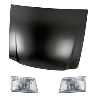 Replacement BNDL-281152 - 3-Piece Kit (Driver and Passenger Side Headlights, Hood Panel) (Standard Line)