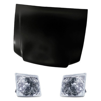 Replacement - 3-Piece Kit (Driver and Passenger Side Headlights, Hood Panel) (Standard Line)