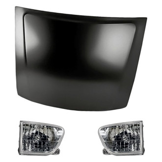 Replacement - 3-Piece Kit (Driver and Passenger Side Headlights, Hood Panel) (Standard Line)