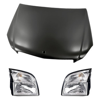 Replacement - 3-Piece Kit (Driver and Passenger Side Headlights, Hood Panel) (Standard Line)