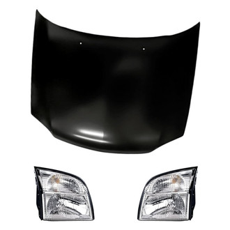 Replacement - 3-Piece Kit (Driver and Passenger Side Headlights, Hood Panel) (Standard Line)
