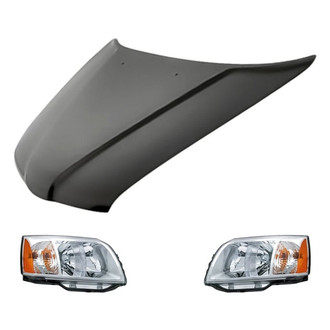 Replacement - 3-Piece Kit (Driver and Passenger Side Headlights, Hood Panel) (Standard Line)