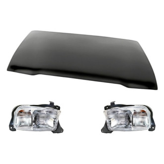 Replacement - 3-Piece Kit (Driver and Passenger Side Headlights, Hood Panel) (Standard Line)
