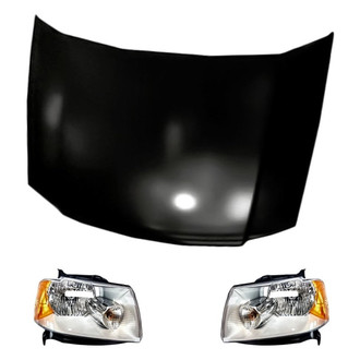 Replacement - 3-Piece Kit (Driver and Passenger Side Headlights, Hood Panel) (Standard Line)