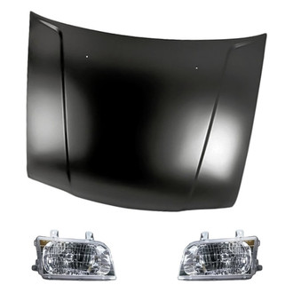 Replacement - 3-Piece Kit (Driver and Passenger Side Headlights, Hood Panel) (Standard Line)