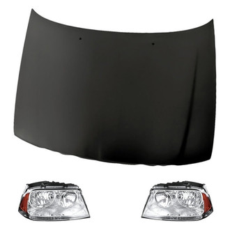 Replacement - 3-Piece Kit (Driver and Passenger Side Headlights, Hood Panel) (Standard Line)