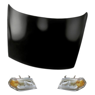 Replacement - 3-Piece Kit (Driver and Passenger Side Headlights, Hood Panel) (Standard Line)