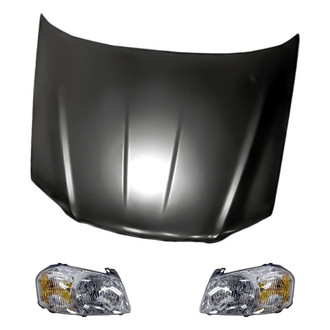 Replacement - 3-Piece Kit (Driver and Passenger Side Headlights, Hood Panel) (Standard Line)