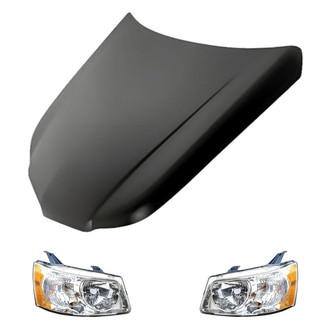 Replacement - 3-Piece Kit (Driver and Passenger Side Headlights, Hood Panel) (Standard Line)