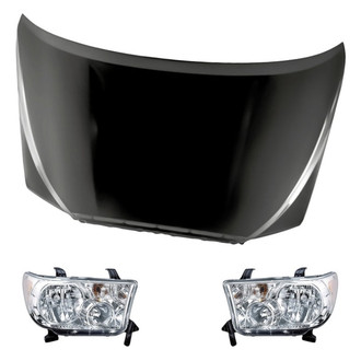 Replacement - 3-Piece Kit (Driver and Passenger Side Headlights, Hood Panel)