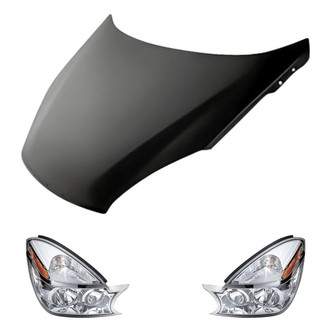 Replacement - 3-Piece Kit (Driver and Passenger Side Headlights, Hood Panel) (Standard Line)