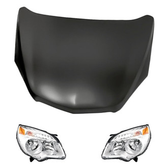 Replacement - 3-Piece Kit (Driver and Passenger Side Headlights, Hood Panel) (Standard Line)