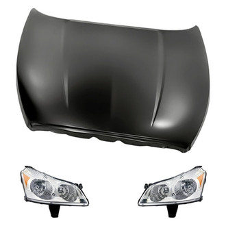Replacement - 3-Piece Kit (Driver and Passenger Side Headlights, Hood Panel) (Standard Line)