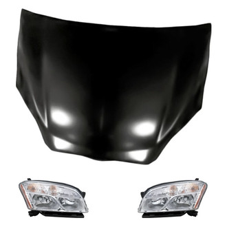 Replacement - 3-Piece Kit (Driver and Passenger Side Headlights, Hood Panel) (Standard Line)