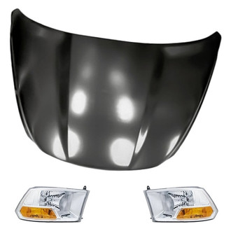Replacement - 3-Piece Kit (Driver and Passenger Side Headlights, Hood Panel) (Standard Line)