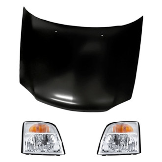 Replacement - 3-Piece Kit (Driver and Passenger Side Headlights, Hood Panel) (Standard Line)