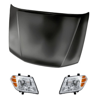 Replacement - 3-Piece Kit (Driver and Passenger Side Headlights, Hood Panel) (Standard Line)