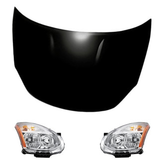 Replacement - 3-Piece Kit (Driver and Passenger Side Headlights, Hood Panel) (Standard Line)