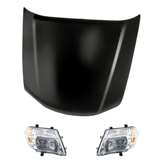 Replacement - 3-Piece Kit (Driver and Passenger Side Headlights, Hood Panel) (Standard Line)