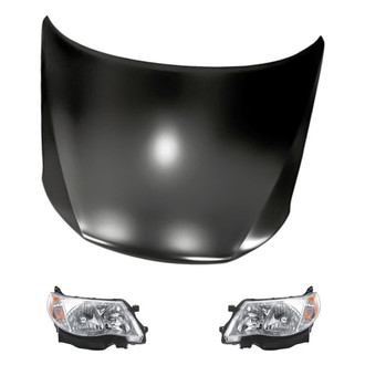 Replacement - 3-Piece Kit (Driver and Passenger Side Headlights, Hood Panel) (Standard Line)