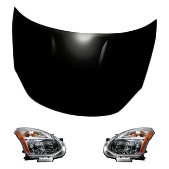Replacement - 3-Piece Kit (Driver and Passenger Side Headlights, Hood Panel) (Standard Line)