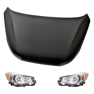 Replacement - 3-Piece Kit (Driver and Passenger Side Headlights, Hood Panel) (Standard Line)