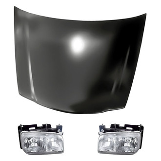 Replacement - 3-Piece Kit (Driver and Passenger Side Headlights, Hood Panel) (Standard Line)