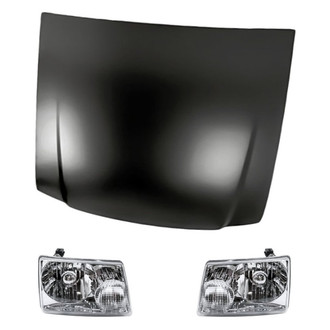 Replacement - 3-Piece Kit (Driver and Passenger Side Headlights, Hood Panel)