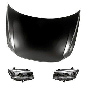 Replacement - 3-Piece Kit (Driver and Passenger Side Headlights, Hood Panel) (Standard Line)
