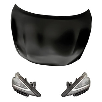 Replacement - 3-Piece Kit (Driver and Passenger Side Headlights, Hood Panel) (Standard Line)