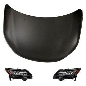 Replacement - 3-Piece Kit (Driver and Passenger Side Headlights, Hood Panel) (Standard Line)
