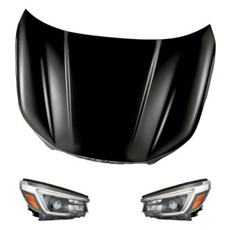 Replacement - 3-Piece Kit (Driver and Passenger Side Headlights, Hood Panel) (Standard Line)