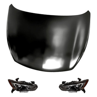 Replacement - 3-Piece Kit (Driver and Passenger Side Headlights, Hood Panel) (Standard Line)
