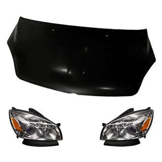 Replacement - 3-Piece Kit (Driver and Passenger Side Headlights, Hood Panel) (Standard Line)