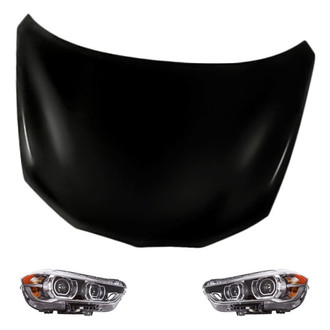 Replacement - 3-Piece Kit (Driver and Passenger Side Headlights, Hood Panel) (Standard Line)
