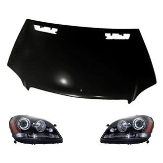 Replacement - 3-Piece Kit (Driver and Passenger Side Headlights, Hood Panel) (Standard Line)
