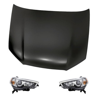 Replacement - 3-Piece Kit (Driver and Passenger Side Headlights, Hood Panel) (Standard Line)