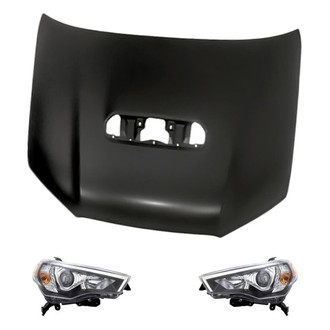 Replacement - 3-Piece Kit (Driver and Passenger Side Headlights, Hood Panel) (Standard Line)