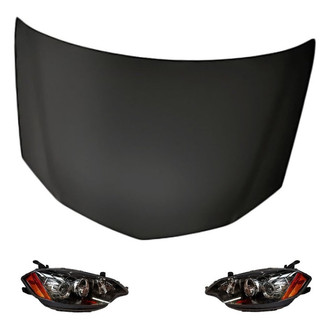Replacement - 3-Piece Kit (Driver and Passenger Side Headlights, Hood Panel) (Standard Line)