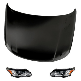 Replacement - 3-Piece Kit (Driver and Passenger Side Headlights, Hood Panel) (Standard Line)