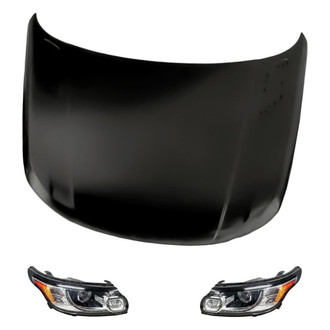 Replacement - 3-Piece Kit (Driver and Passenger Side Headlights, Hood Panel) (Standard Line)