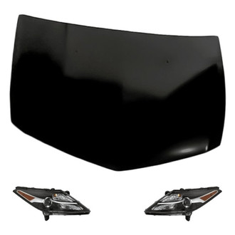 Replacement - 3-Piece Kit (Driver and Passenger Side Headlights, Hood Panel) (Standard Line)