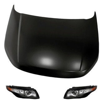 Replacement - 3-Piece Kit (Driver and Passenger Side Headlights, Hood Panel) (Standard Line)
