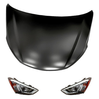 Replacement - 3-Piece Kit (Driver and Passenger Side Headlights, Hood Panel)