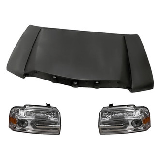 Replacement - 3-Piece Kit (Driver and Passenger Side Headlights, Hood Panel) (Standard Line)