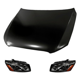 Replacement - 3-Piece Kit (Driver and Passenger Side Headlights, Hood Panel) (Standard Line)