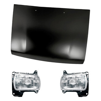 Replacement - 3-Piece Kit (Driver and Passenger Side Headlights, Hood Panel) (Standard Line)