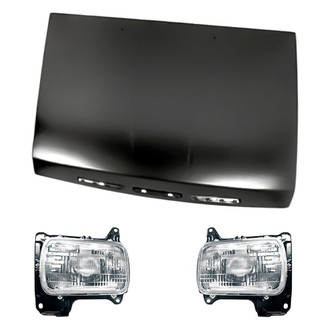 Replacement - 3-Piece Kit (Driver and Passenger Side Headlights, Hood Panel) (Standard Line)