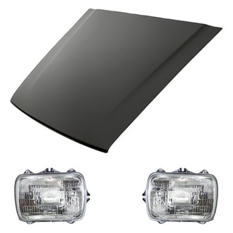 Replacement - 3-Piece Kit (Driver and Passenger Side Headlights, Hood Panel) (Standard Line)
