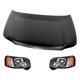 Replacement - 3-Piece Kit (Driver and Passenger Side Headlights, Hood Panel) (Standard Line)